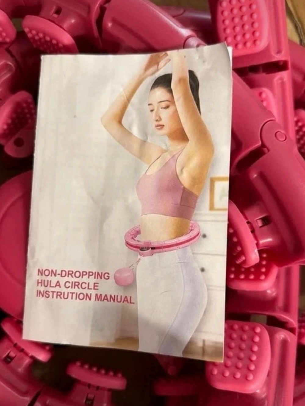 Non-Dropping Smart Weighted Fitness Hula Hoop Pink Detachable Exercise Circle